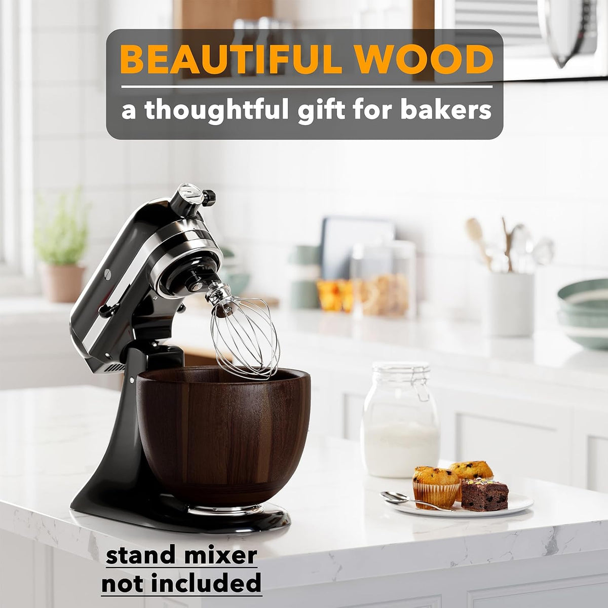 SpaceAid Cuenco de madera para mezclador \u2013 Kitchen Space Aid S...