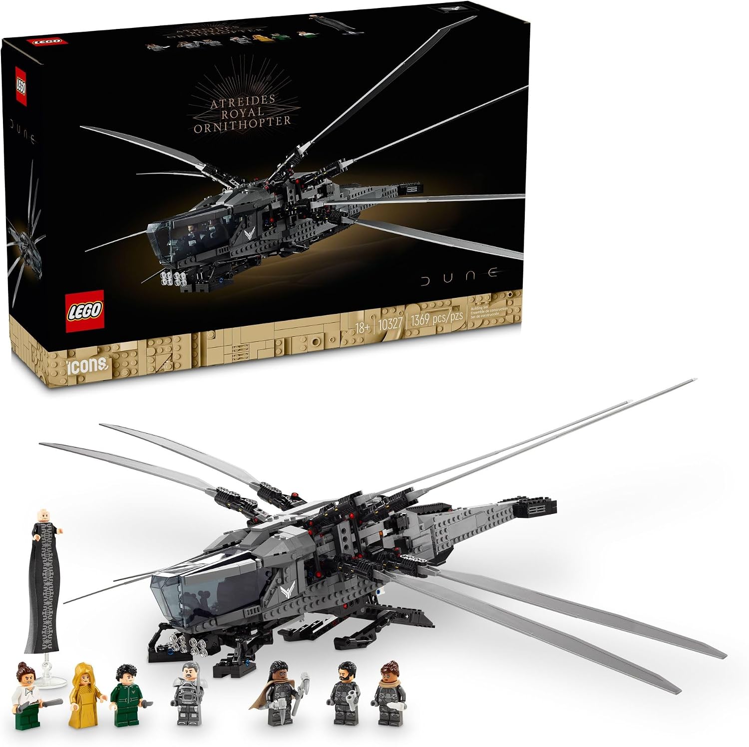 LEGO Icons Dune Atreides Royal Ornithopter 10327, Modelo Colecciona...