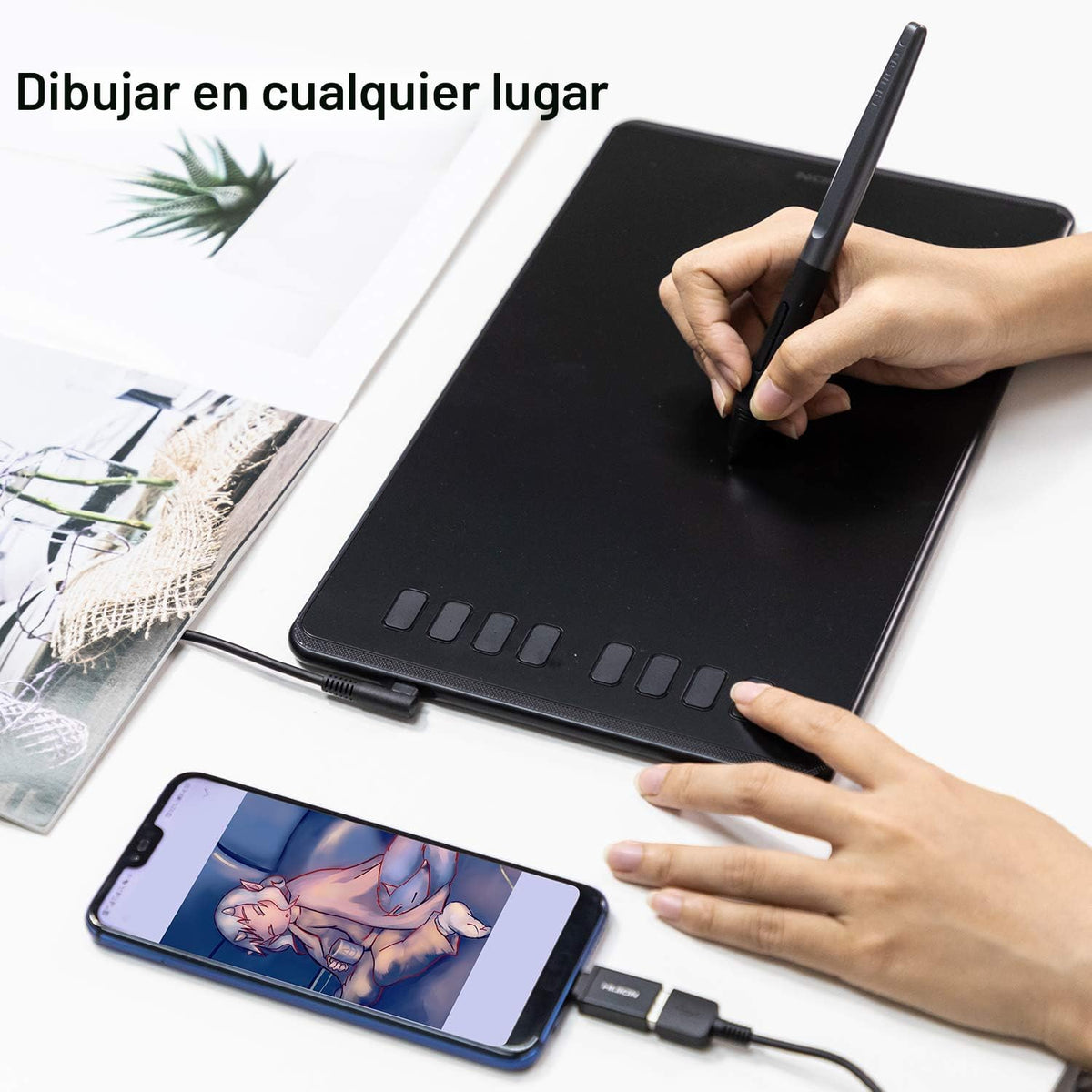 HUION Inspiroy H950P Tableta de dibujo de 8x5 pulgadas 8192 Presión...