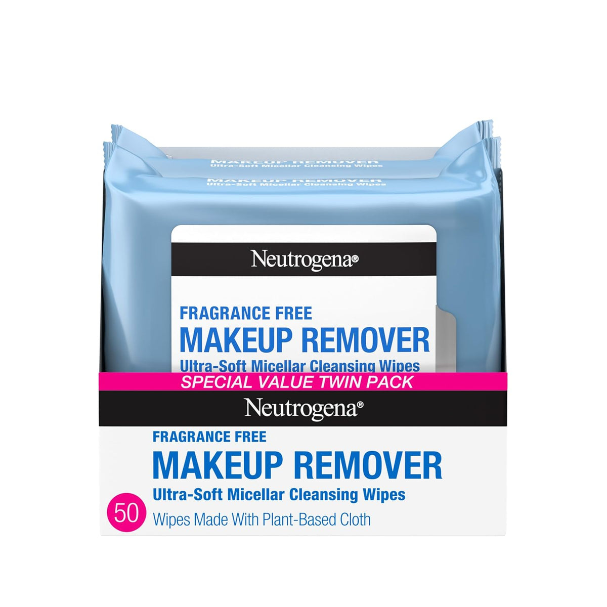 Neutrogena Toallitas desmaquillantes, sin fragancia, 2 paquetes de...
