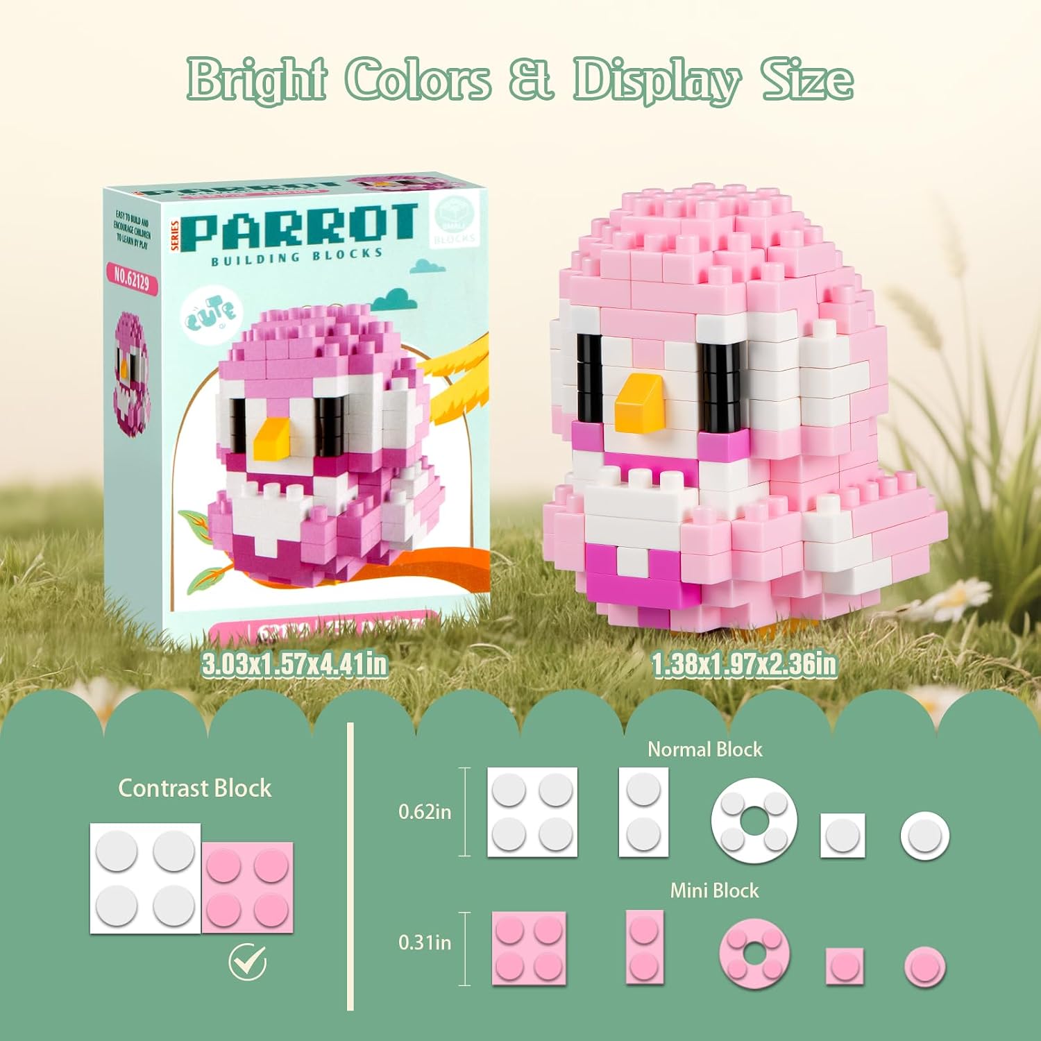 IBLOTIME Micro Parrot Building Sets Pascua Paquete de 10 Mini Bird...