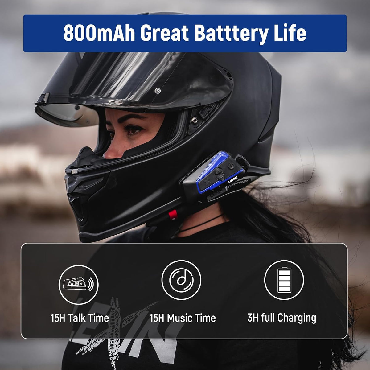 LEXIN 1 unidad LX-B4FM motocicleta intercomunicador, sistema univer...