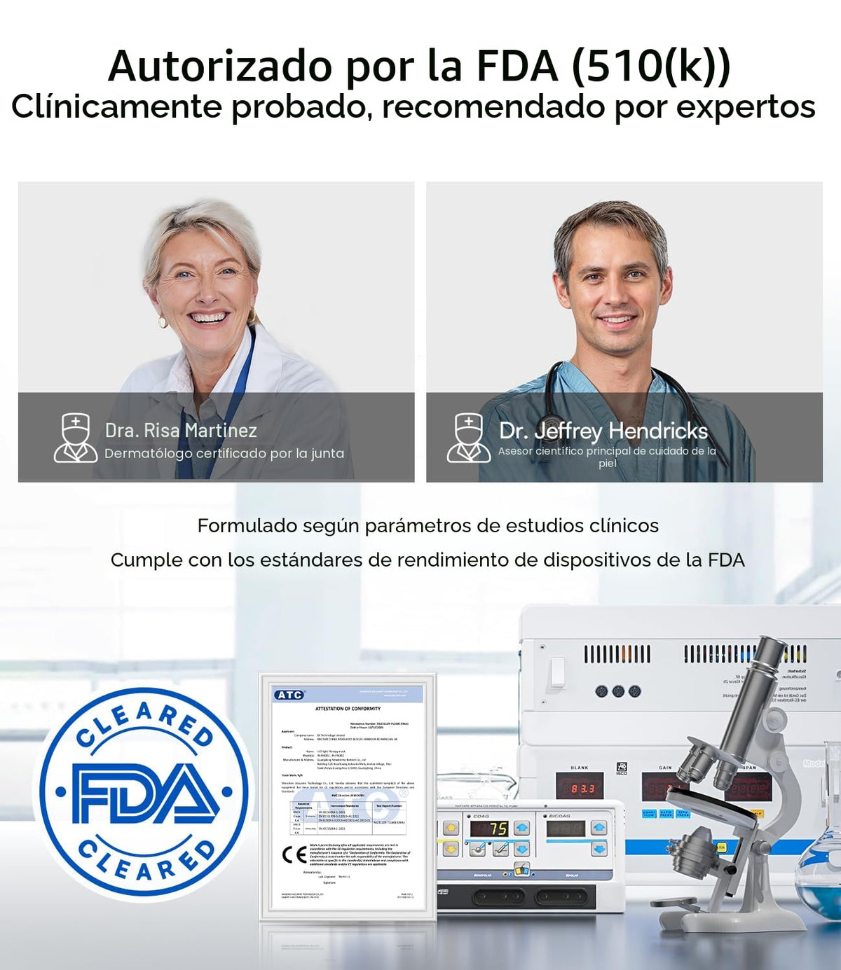 Máscara de terapia de luz roja INIA para rostro, cuello y pecho, NI...