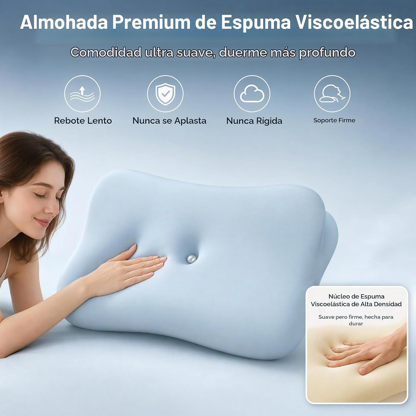 Almohada cervical para el cuello - Almohadas de espuma viscoelástic...