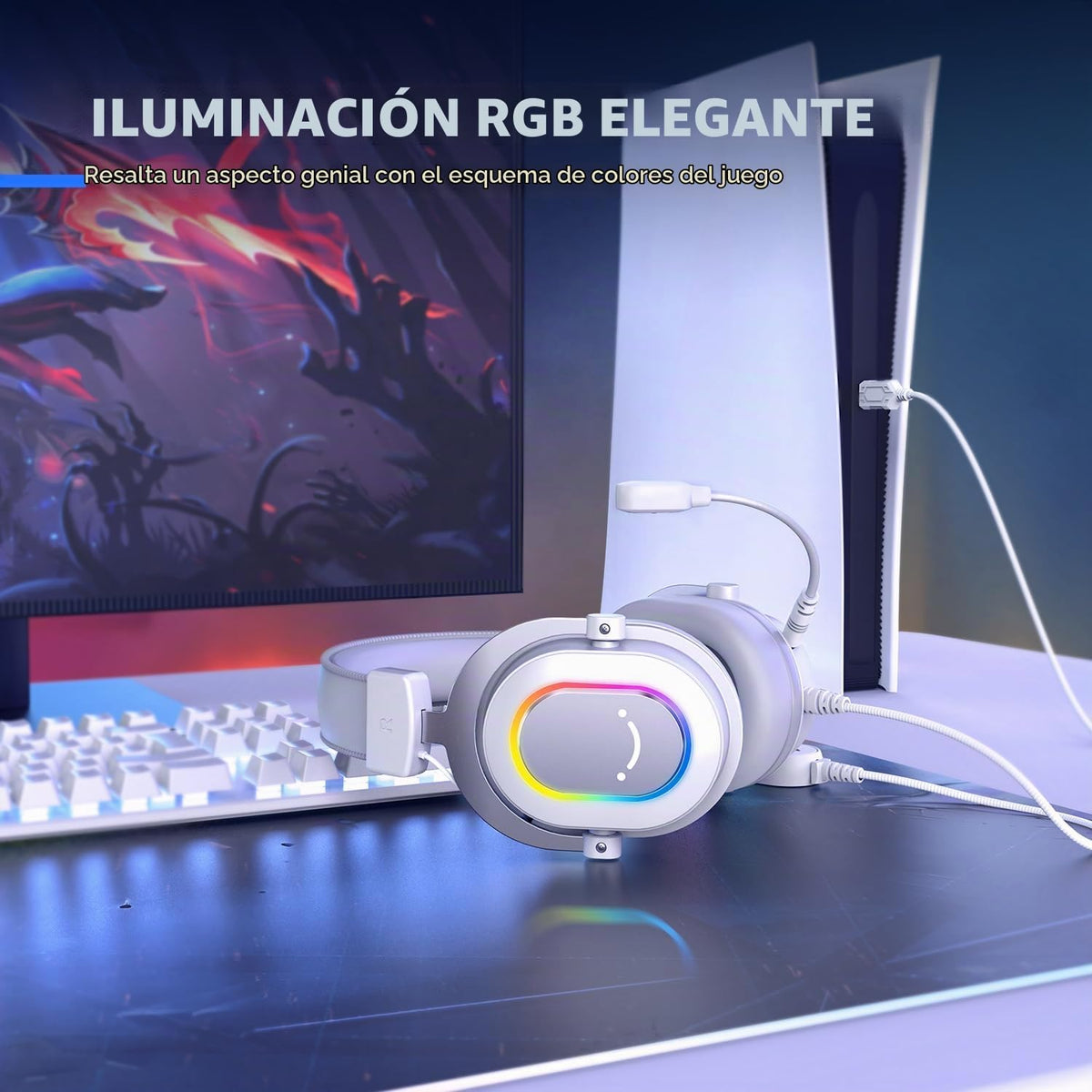 FIFINE Auriculares USB H6W para juegos, auriculares con cable con m...