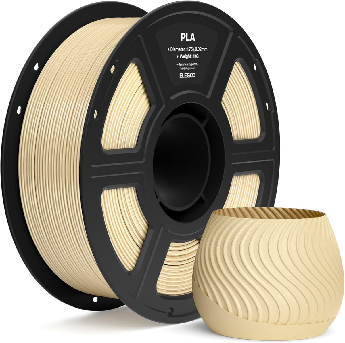 ELEGOO Filamento PLA para impresora 3D de 1.75 mm Beige 1KG, Filame...