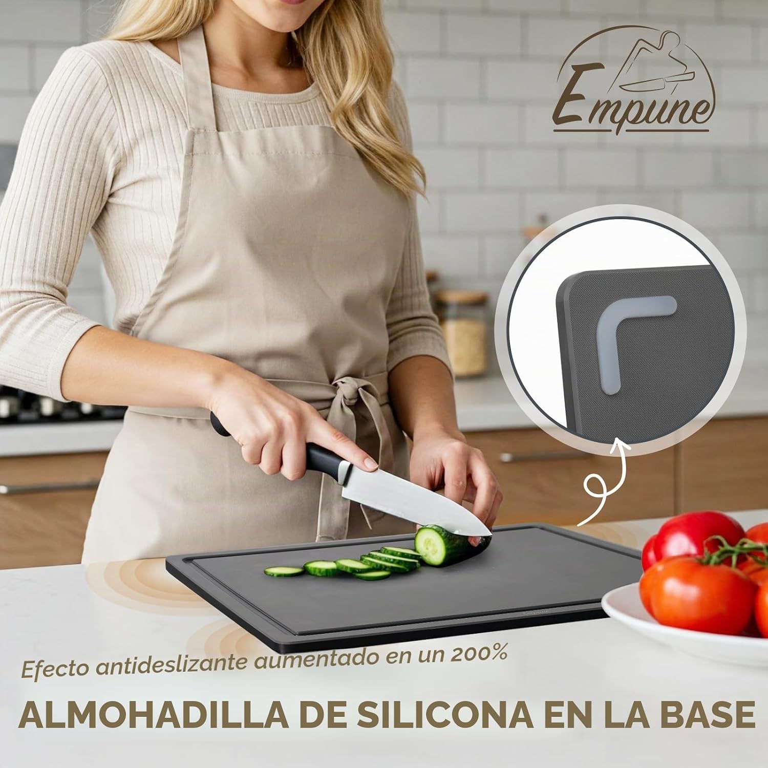 Empune - Juego de tablas de cortar de plástico, tablas de cortar de...