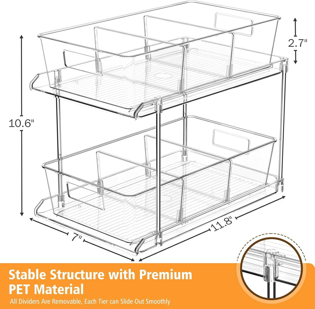 Fabspace Organizador Extraíble para el Hogar, Paquete de 2 Organiza...