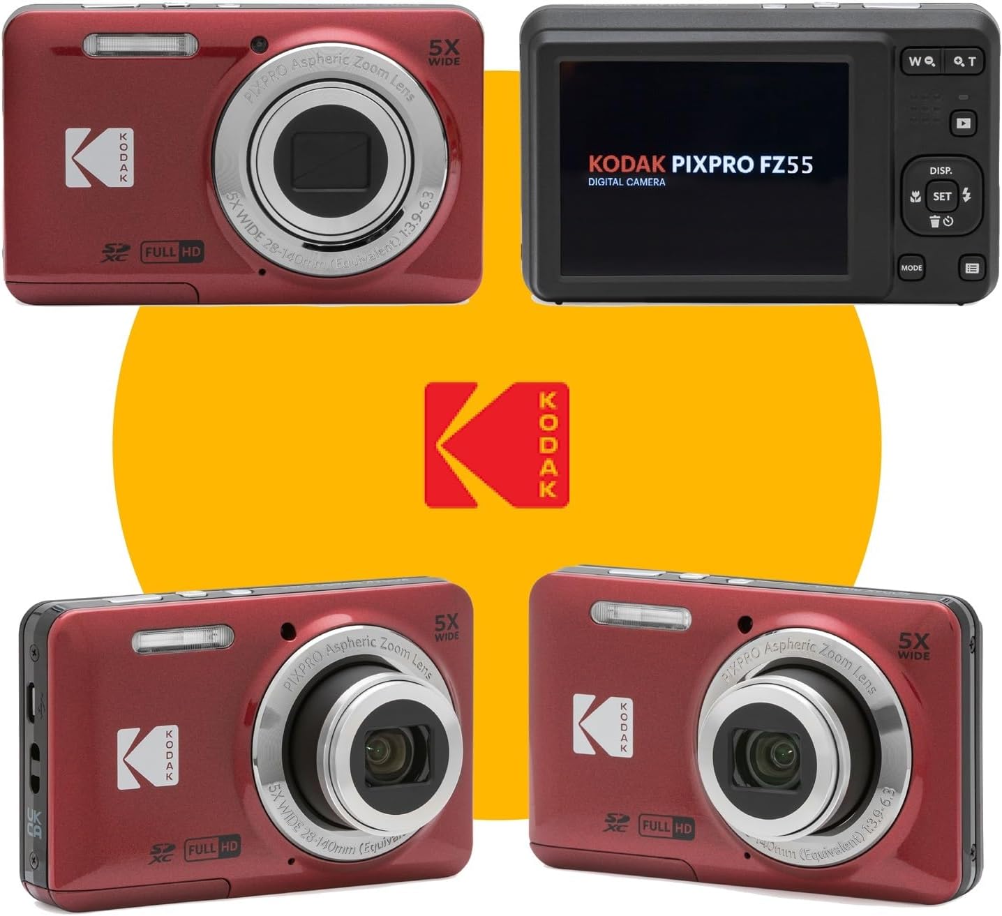 KODAK PIXPRO FZ55 Cámara digital de 16 MP de apuntar y disparar, zo...
