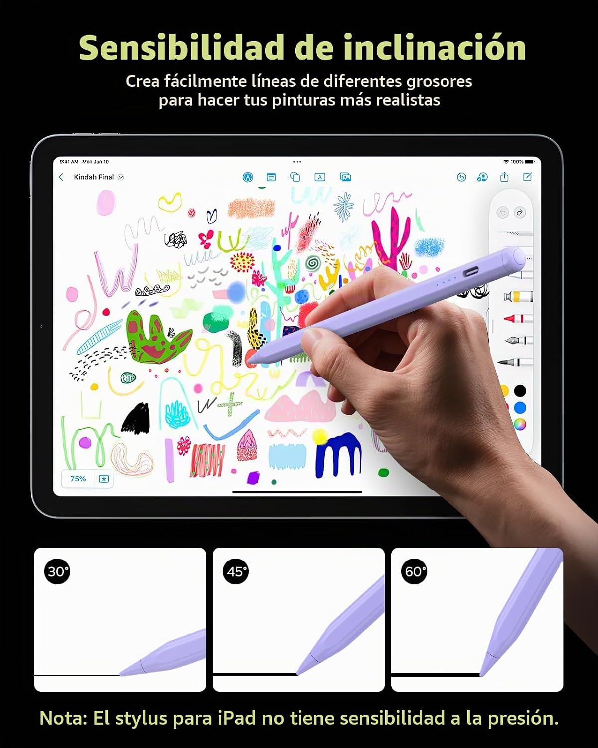 MoKo Lápiz para iPad (A16) 11ª 10ª generación, carga rápida USB-C,...