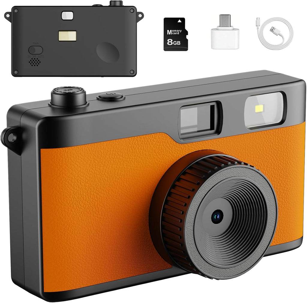 Cámara digital sin pantalla, cámara retro reutilizable de 12MP para...