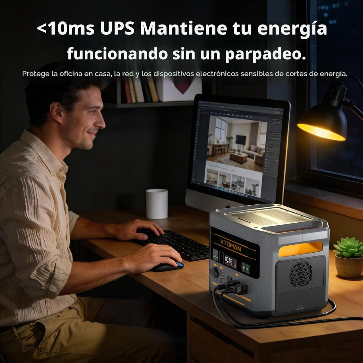 VTOMAN Estación de energía portátil FlashSpeed 2400, batería LiFePO...