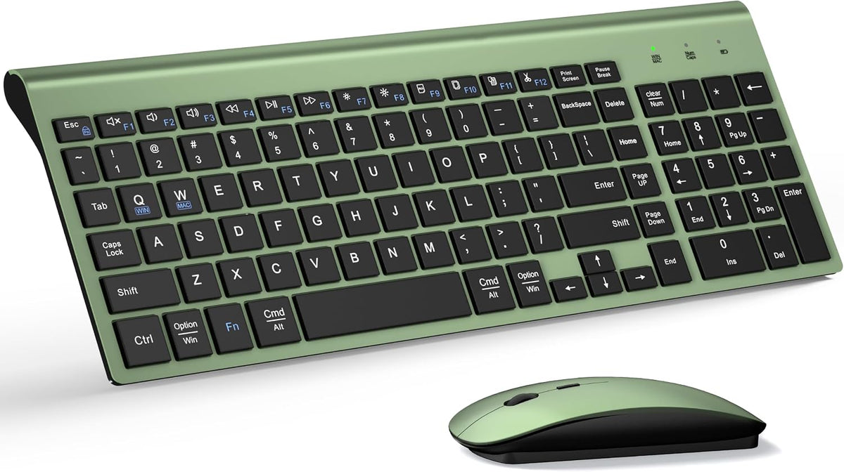 Combo de teclado y ratón inalámbricos ultra delgado con sistema dua...