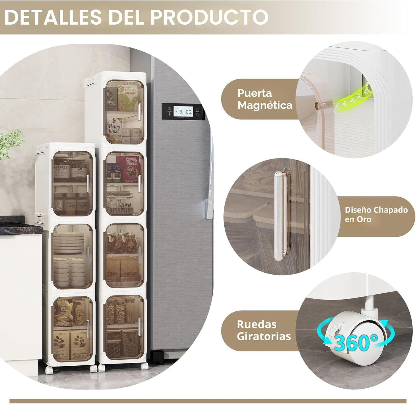 KHNR Armario de almacenamiento de baño delgado de 2 niveles, gabine...