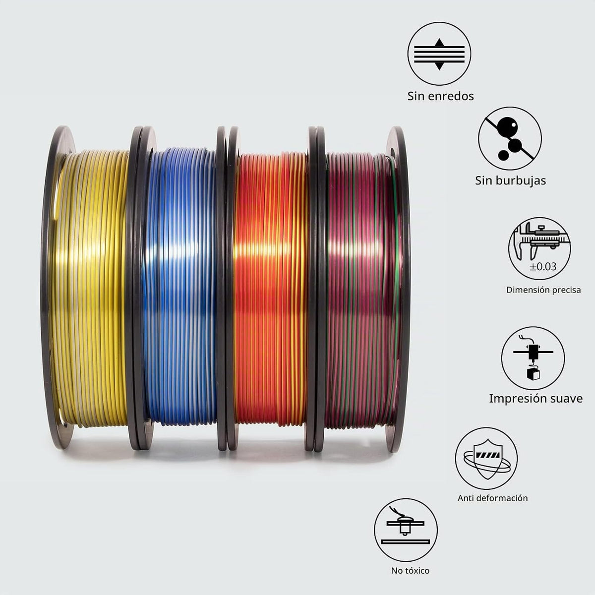 iSANMATE - Filamento PLA de 1\/16 pulgadas de dos colores para impr...