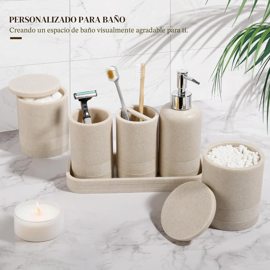 Juego de accesorios de baño, juego de accesorios de baño de 6 pieza...
