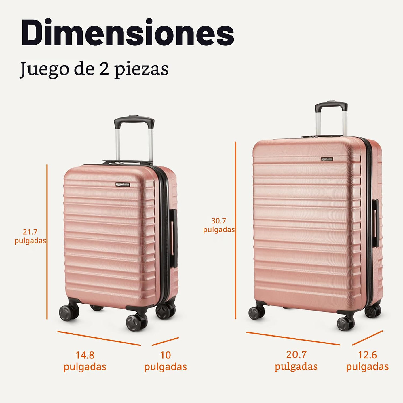 Amazon Basics Maleta rígida giratoria, equipaje de mano expandible...