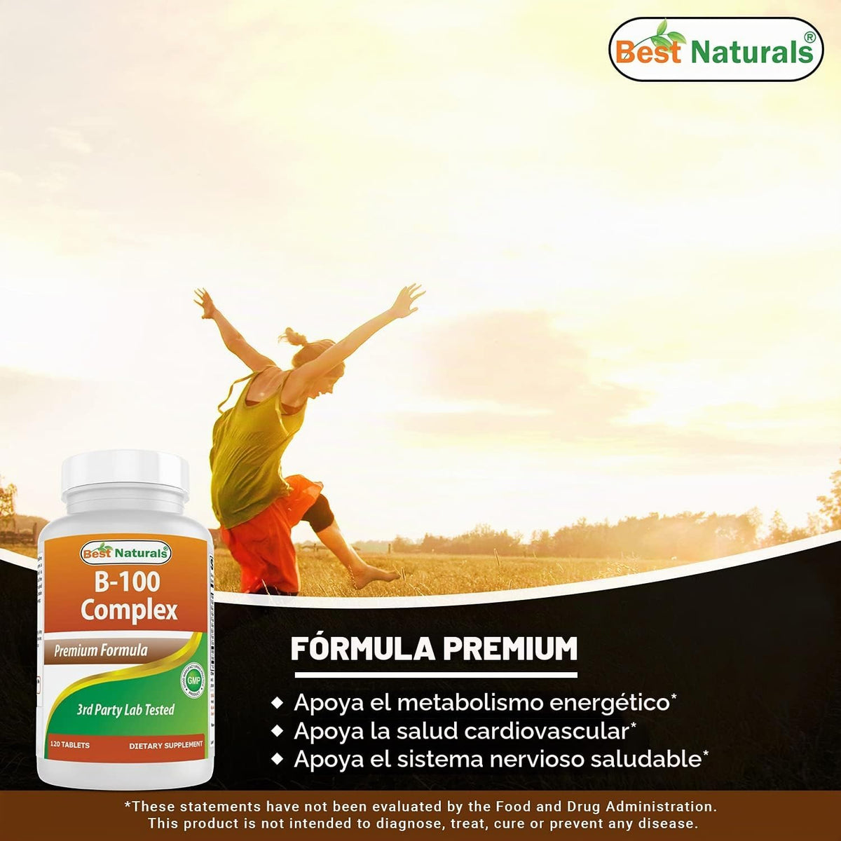Best Naturals Complejo B-100 para adultos, 120 Comprimidos