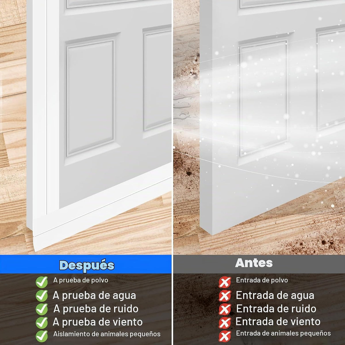 ToLanbbt Tira de sellado de silicona para puerta, tira de sellado d...