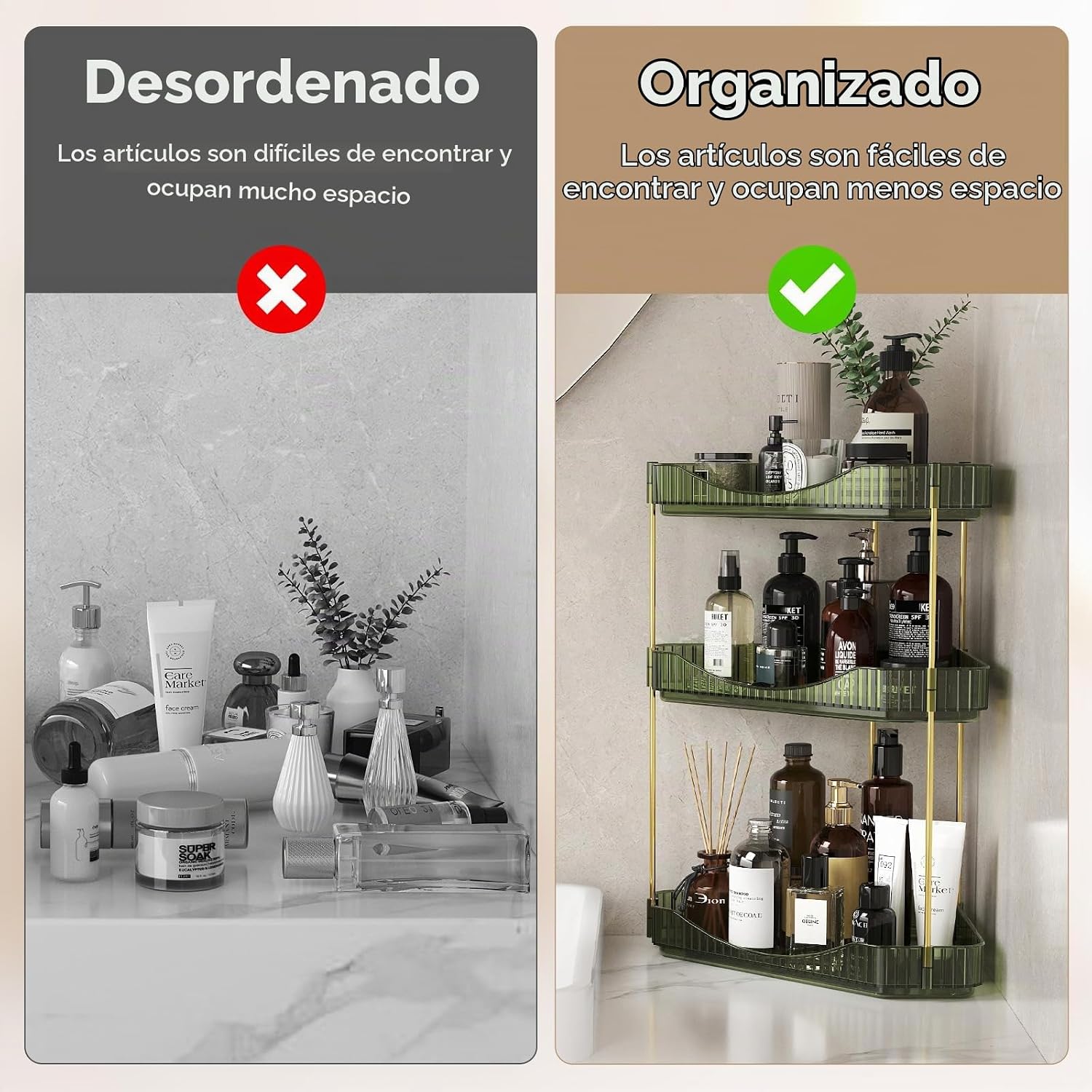 Lifewit Organizadores y almacenamiento de mostrador de baño esquine...