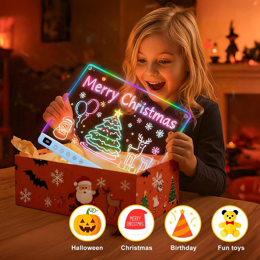 Lumiboard Tablero de dibujo LED con 13 efectos de luz, tablero de n...