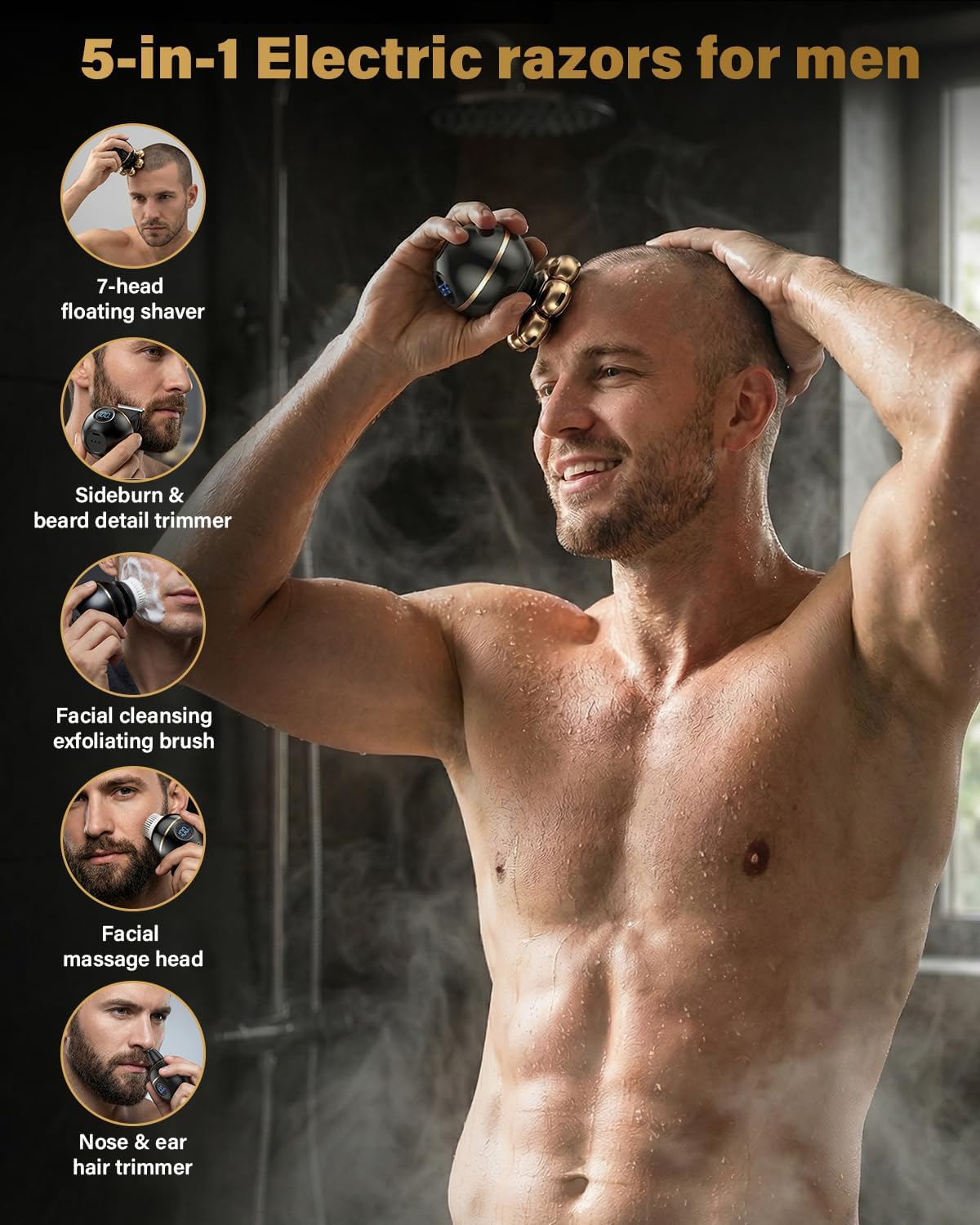 Afeitadoras de cabeza para hombres calvos: maquinilla de afeitar el...