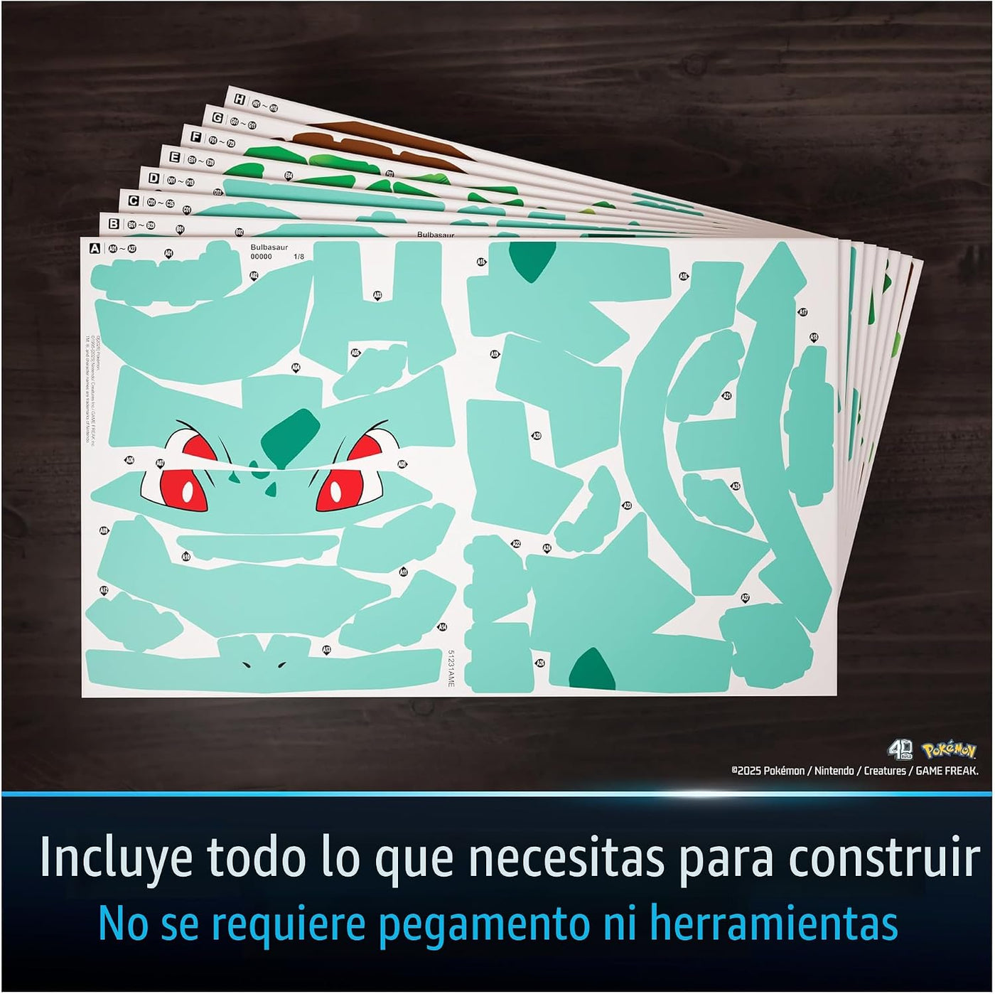 4D Build Pokémon Bulbasaur - Kit de modelo de rompecabezas 3D, deco...