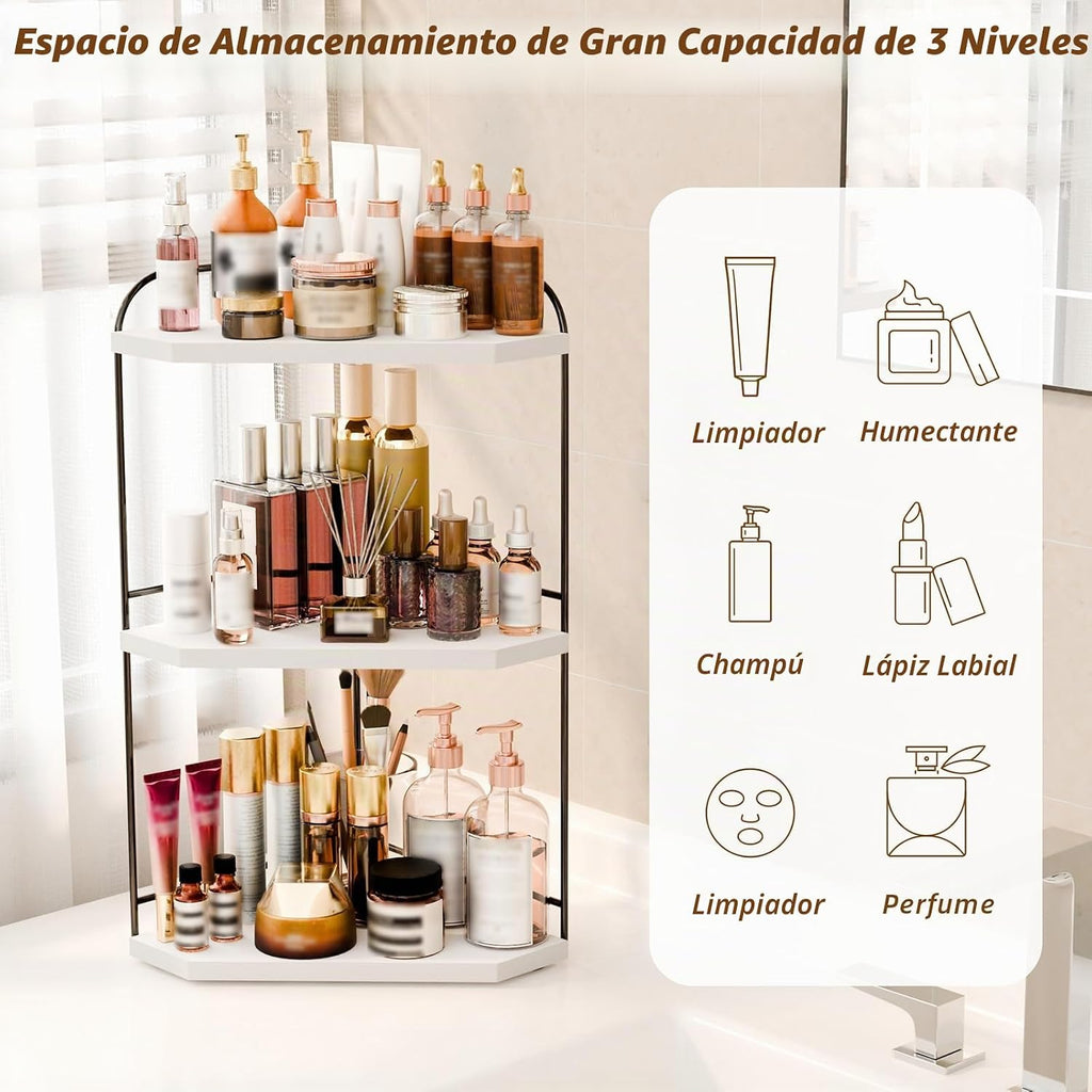 Naeqieo Organizador esquinero de encimera de baño, organizador de e...