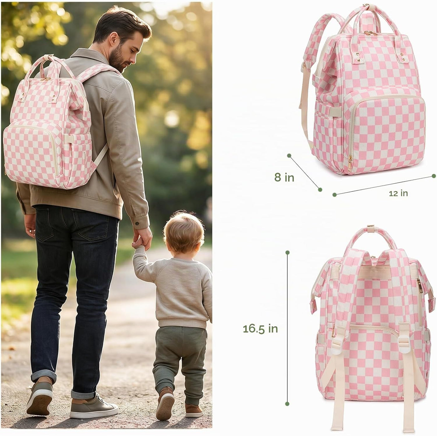Mochila para pañales para mamá, bolsa de viaje de gran capacidad, b...
