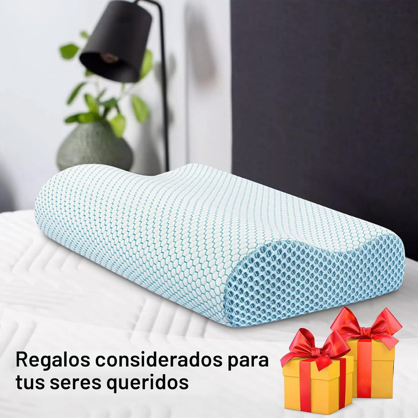 Almohada de espuma viscoelástica Anvo, almohada ortopédica cervical...