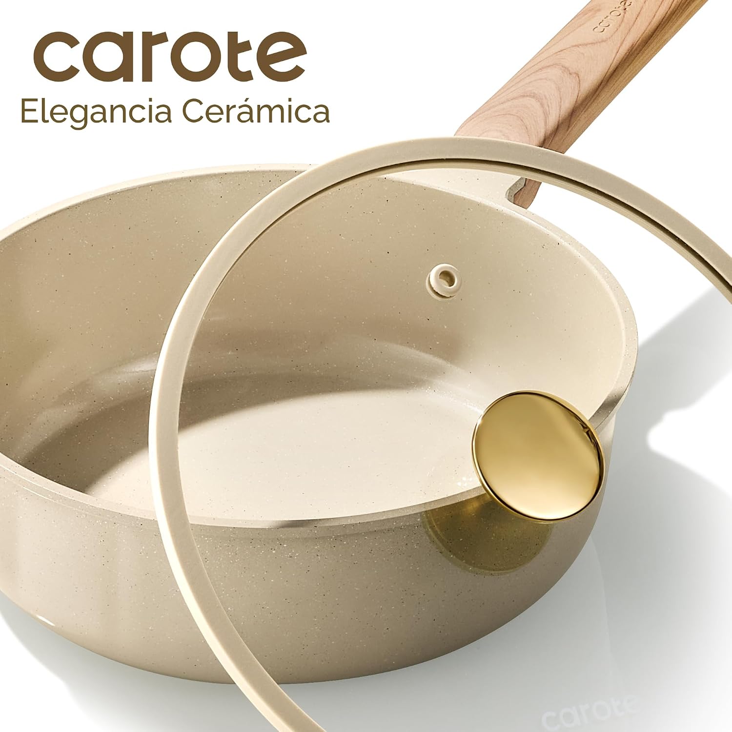 CAROTE Juego de utensilios de cocina de cerámica, ollas y sartenes...