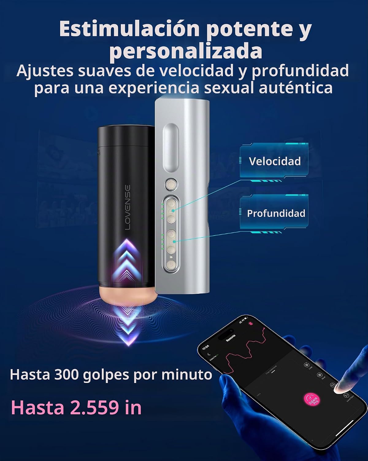 LOVENSE Solace Pro Masturbador automático masculino, máquina de mam...