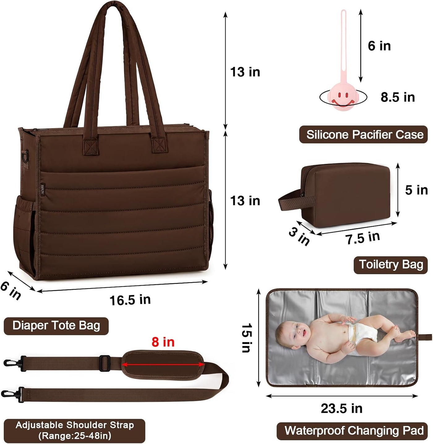 IBFUN Bolso de Pañales para Bebé - Bolso Grande para Bebé 4Pcs con...