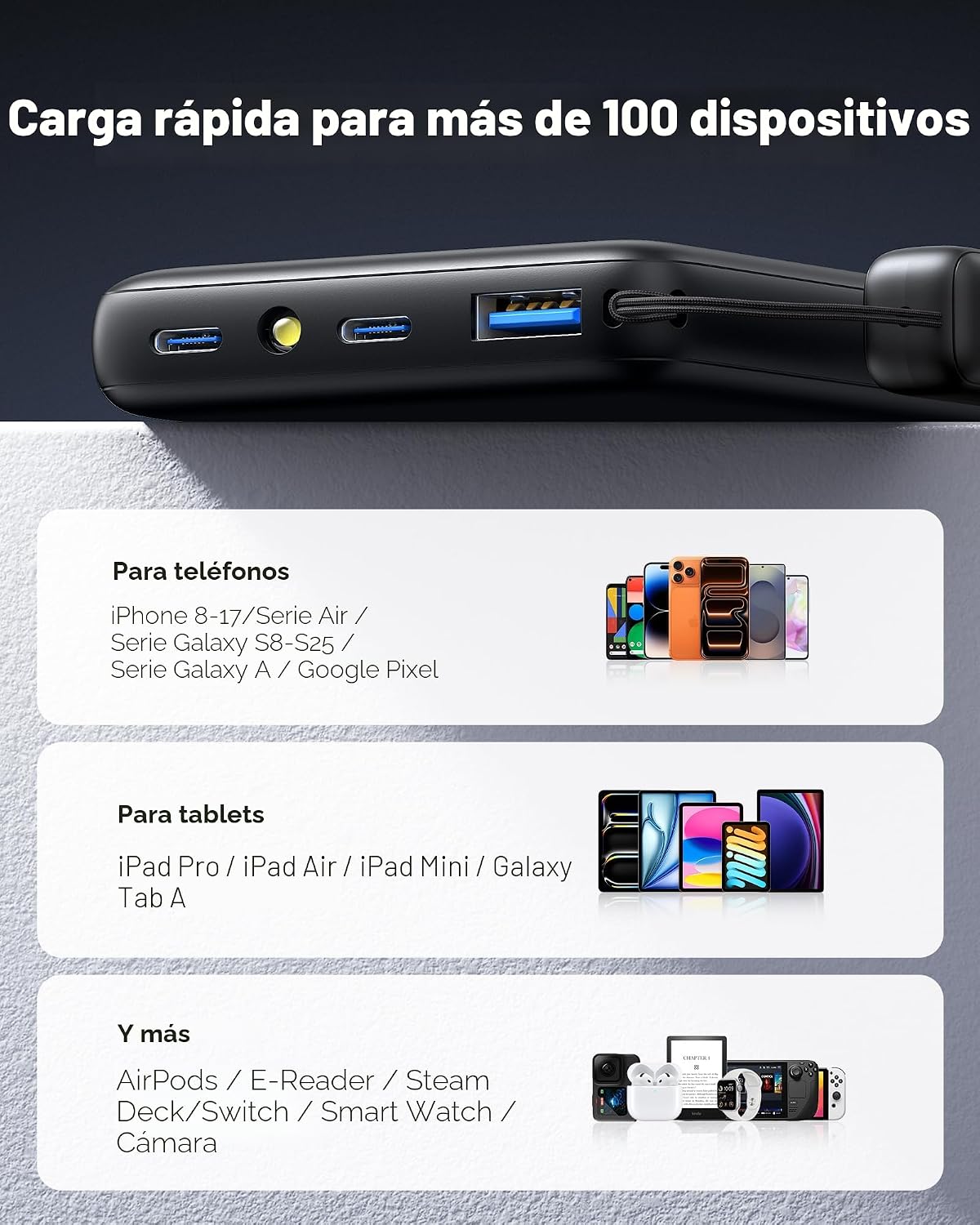 INIU 10000mAh 45W cargador portátil de carga rápida, banco de energ...