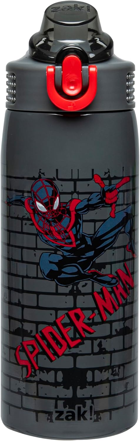 Zak Designs Marvel Spider-Man Sage Botella de agua para niños con p...