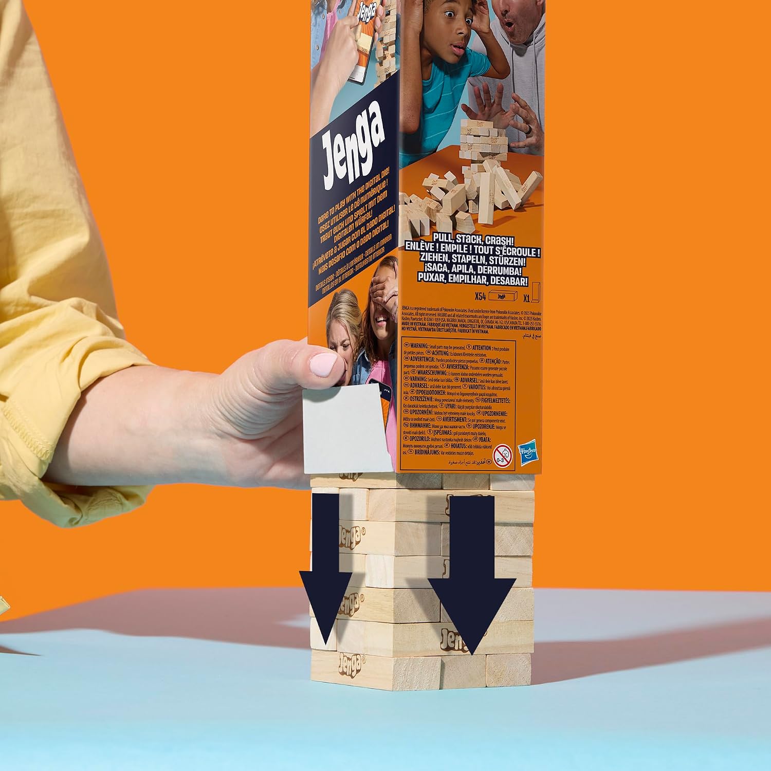 Juego oficial de Jenga de Hasbro Games | Dado digital para 6 formas...