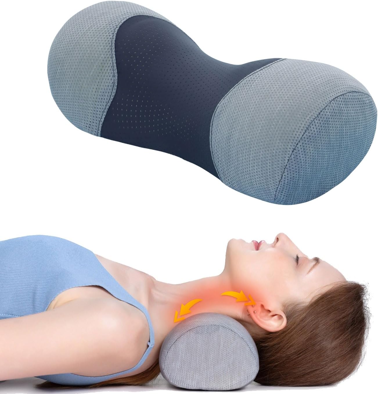 Bespilow Almohada cervical para el cuello para aliviar el dolor, ro...
