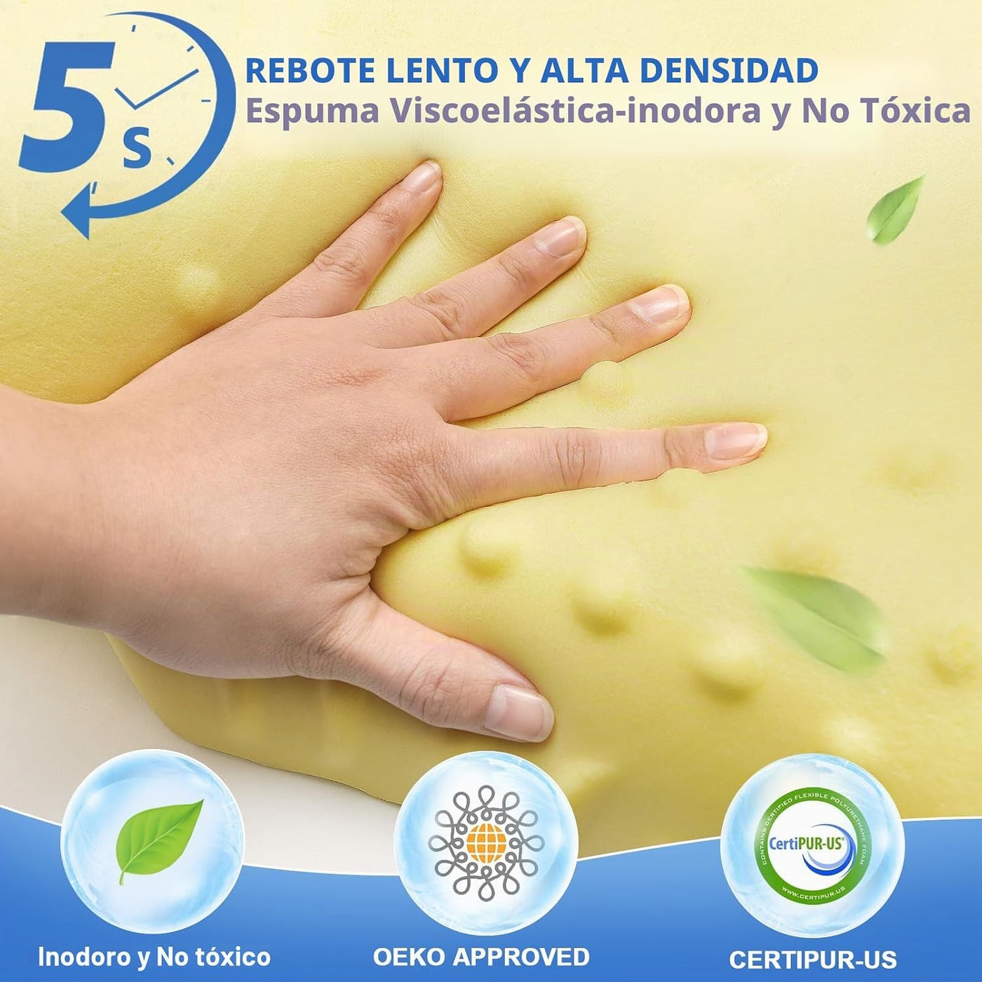 Almohadas cervicales para el cuello con espuma viscoelástica, almoh...