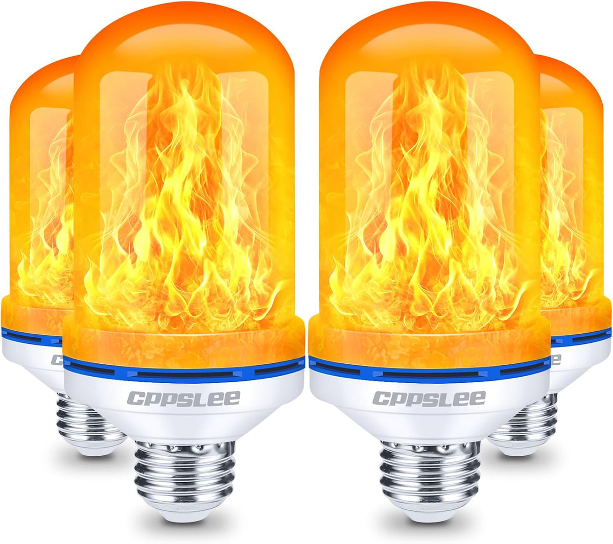 CPPSLEE Bombillas LED de llama mejoradas, 4 modos de luz parpadeant...