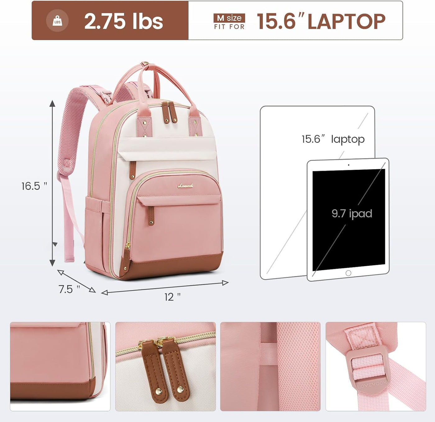 LOVEVOOK Mochila para Pañales, Bolsa de Bebé con Cambiador, Mochila...
