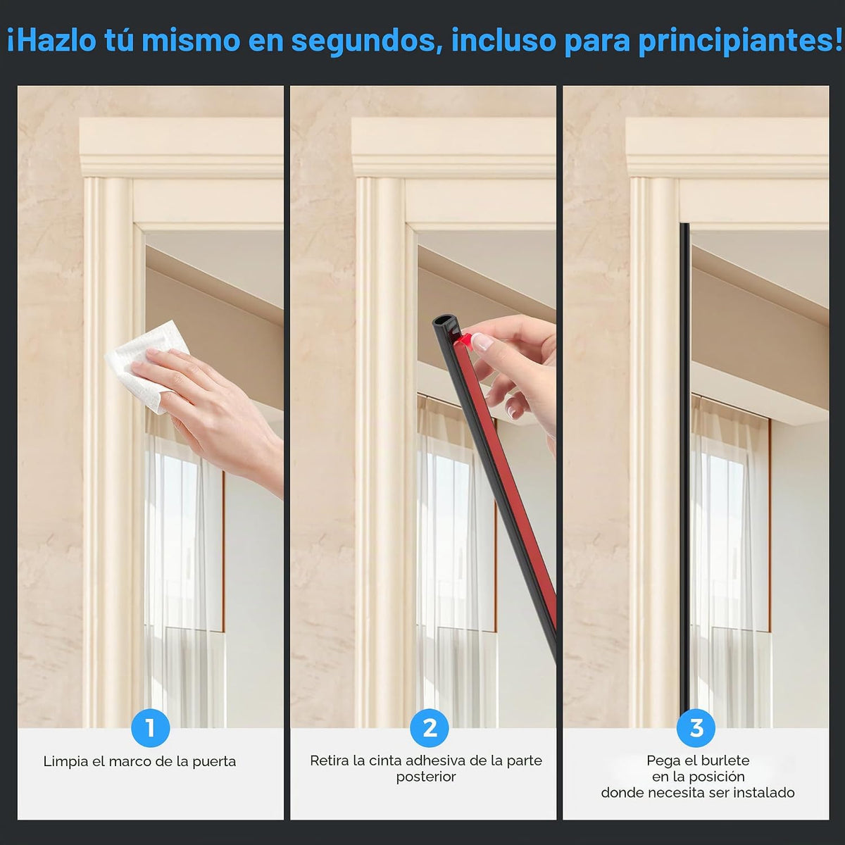 Cinta de sellado de clima de silicona en forma de D para puerta, ti...