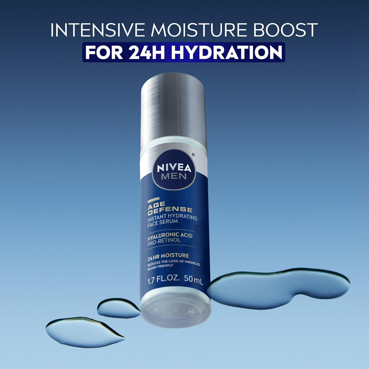 NIVEA MEN Age Defense - Suero facial hidratante instantáneo para pi...