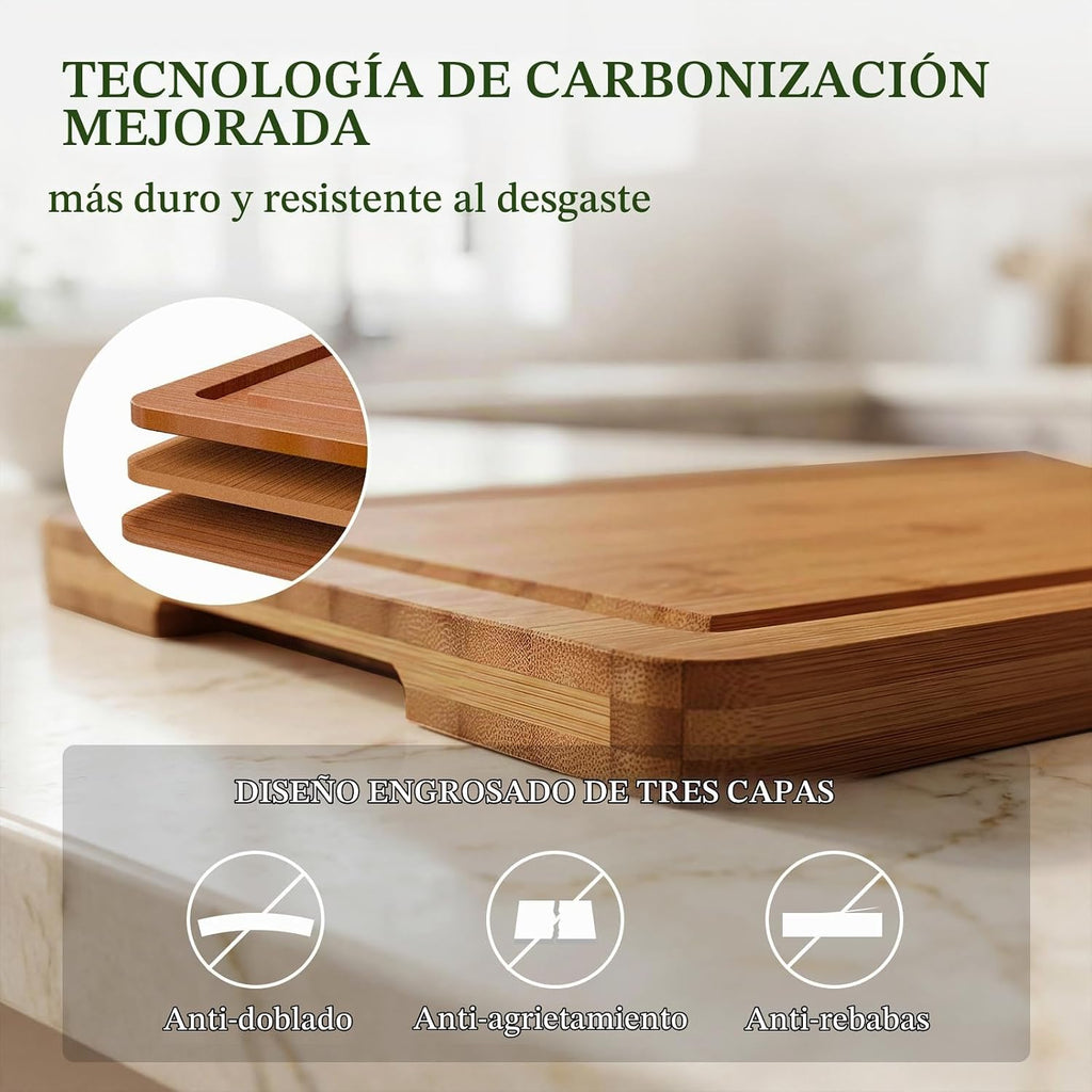 Juego de tablas de cortar de bambú Empune, tablas de cortar de made...