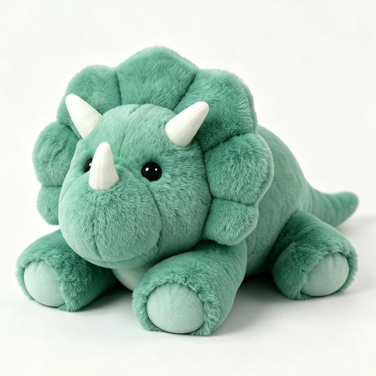 JUSTQUNSEEN Juguete de dinosaurio de peluche de triceratops con pes...