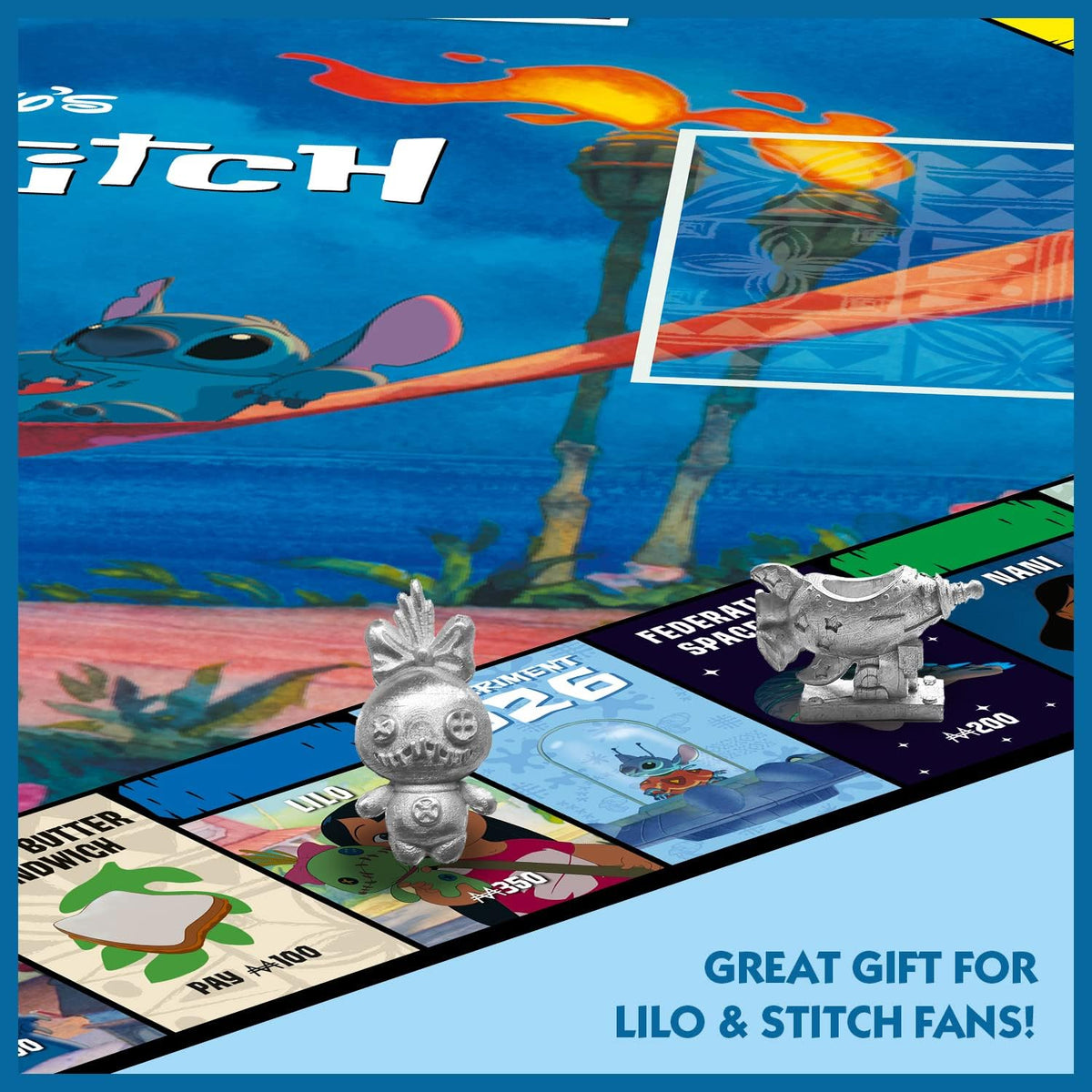 Winning Moves Juego de mesa de monopolio de Lilo y Stitch de Disney...