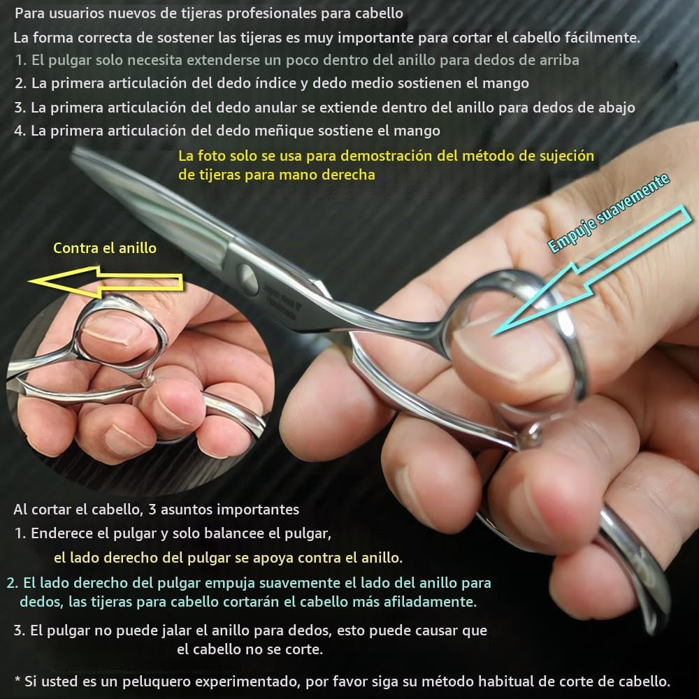 KINSARO Tijeras de corte de pelo de peluquero de 5.5 pulgadas 440C...