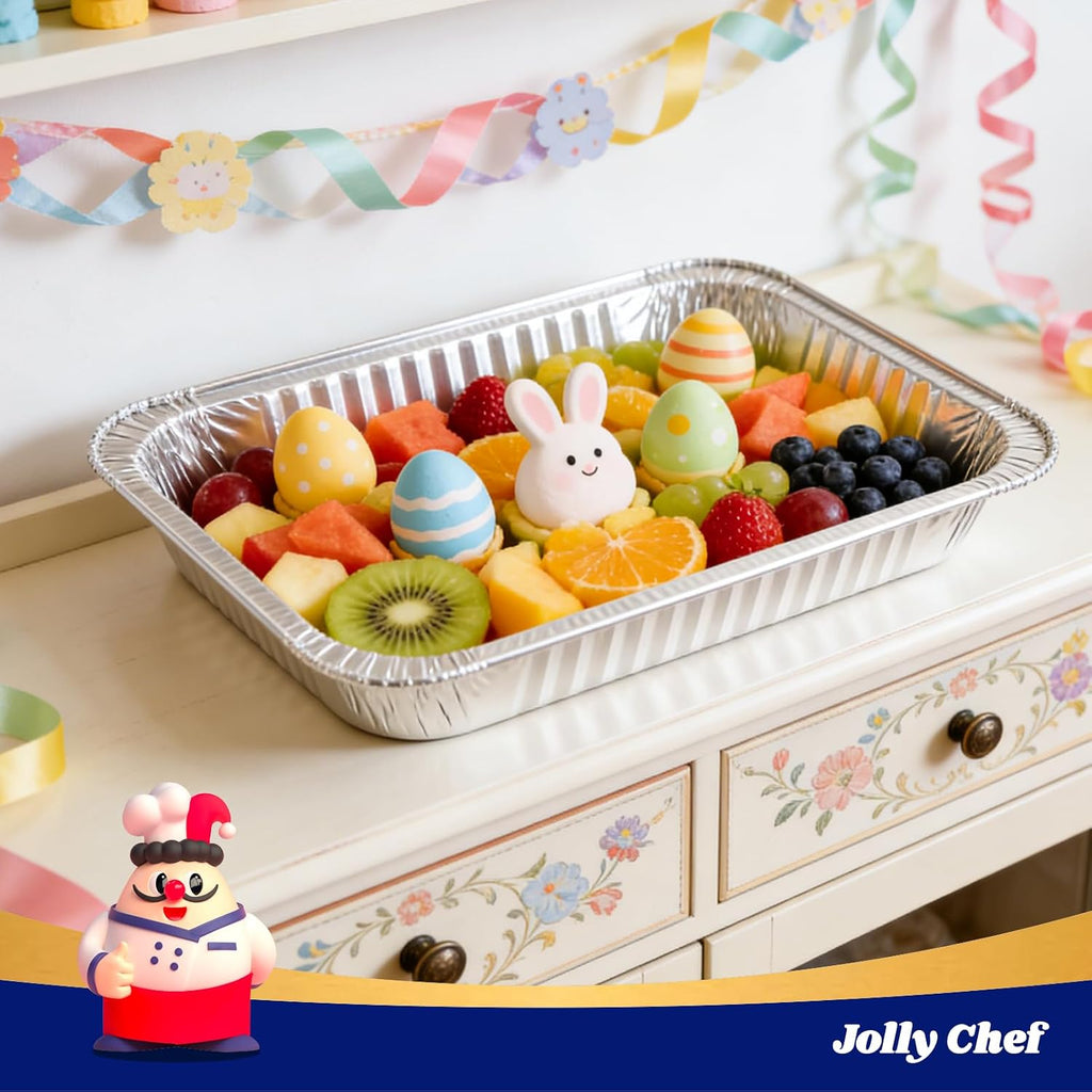 JOLLY CHEF Bandejas de aluminio de 9 x 13 con tapas (25 unidades) -...