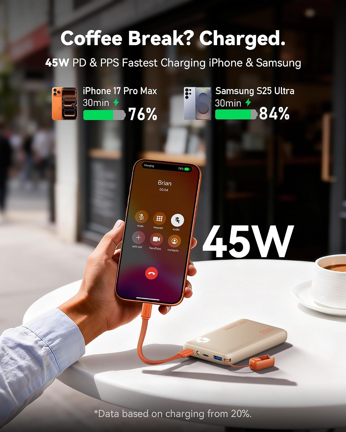 INIU 10000mAh 45W cargador portátil de carga rápida, banco de energ...