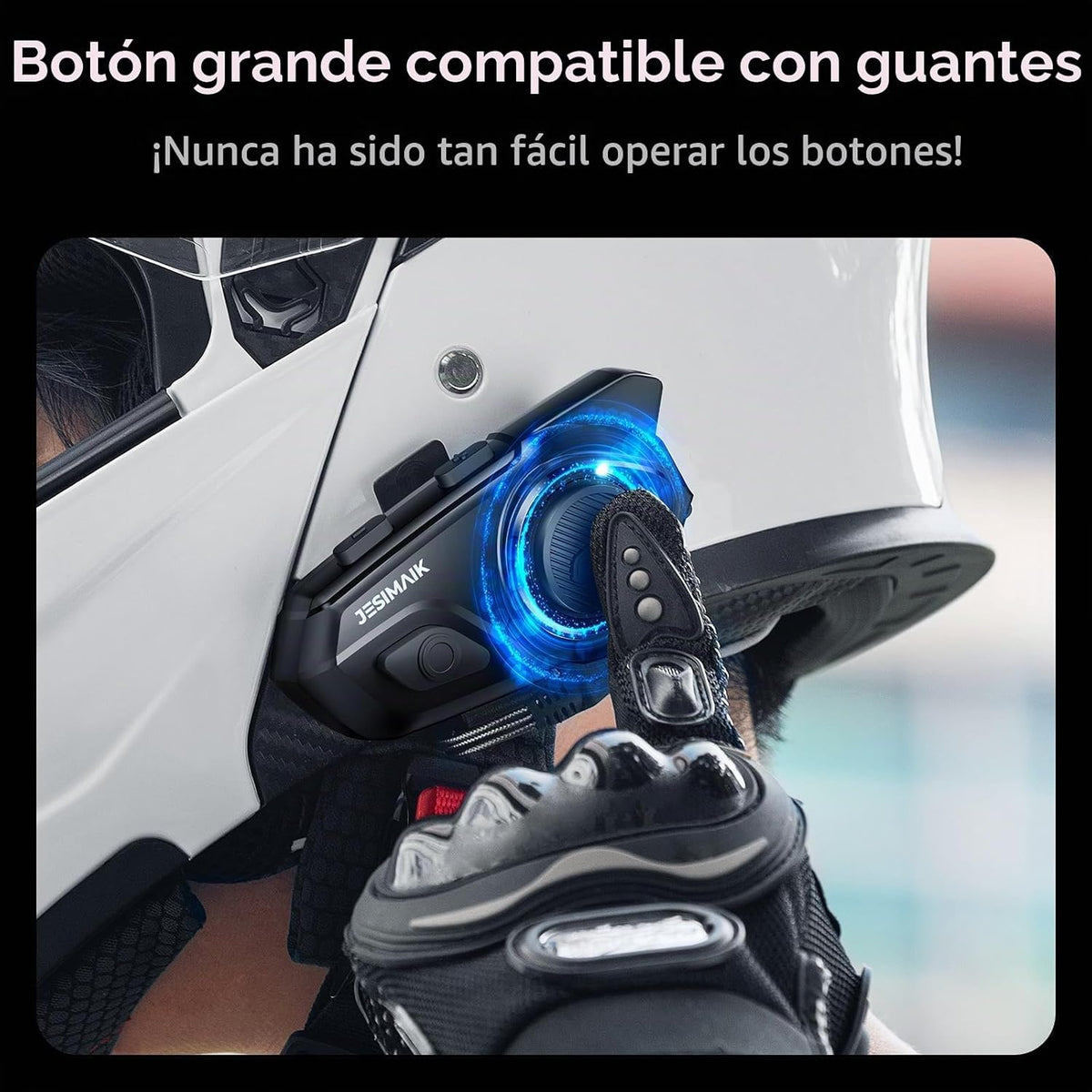 JESIMAIK Auriculares Bluetooth para Casco de Motocicleta, Sistema d...