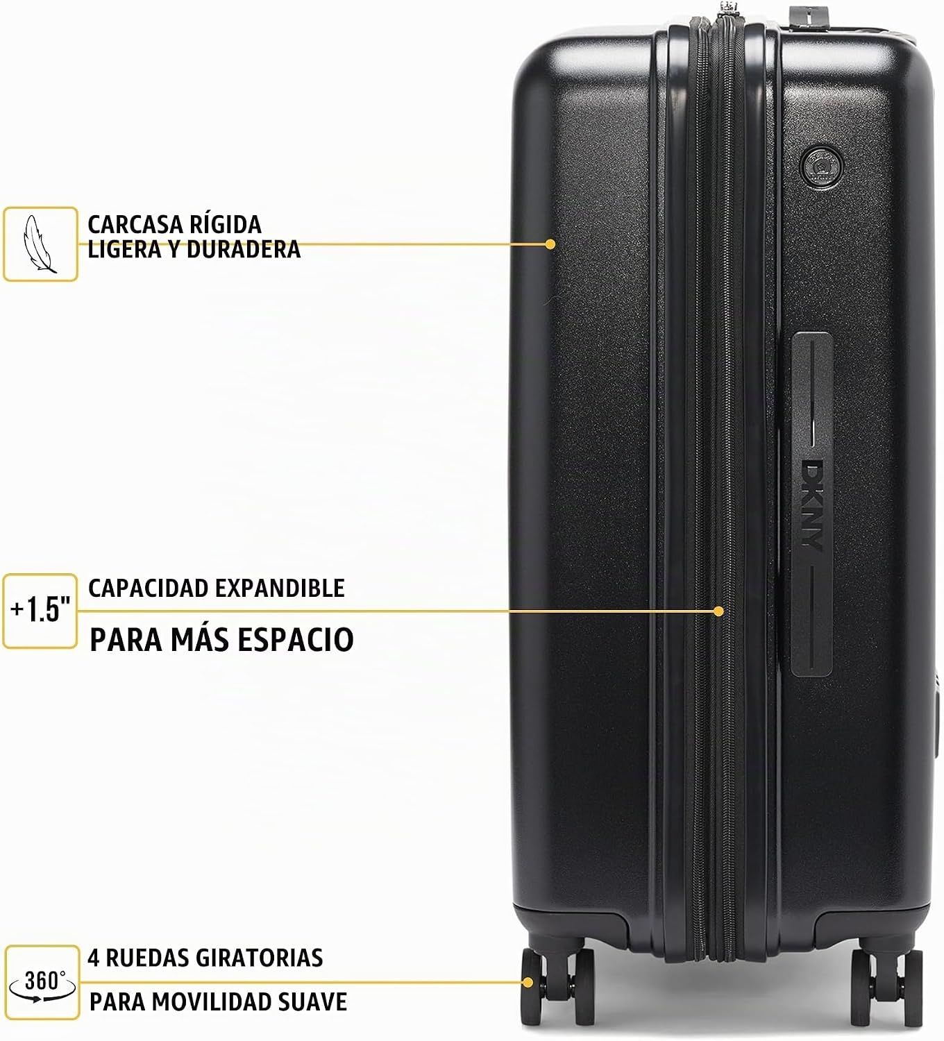 DKNY Amazon Exclusive On the Go - Maleta rígida de 25 pulgadas, lig...